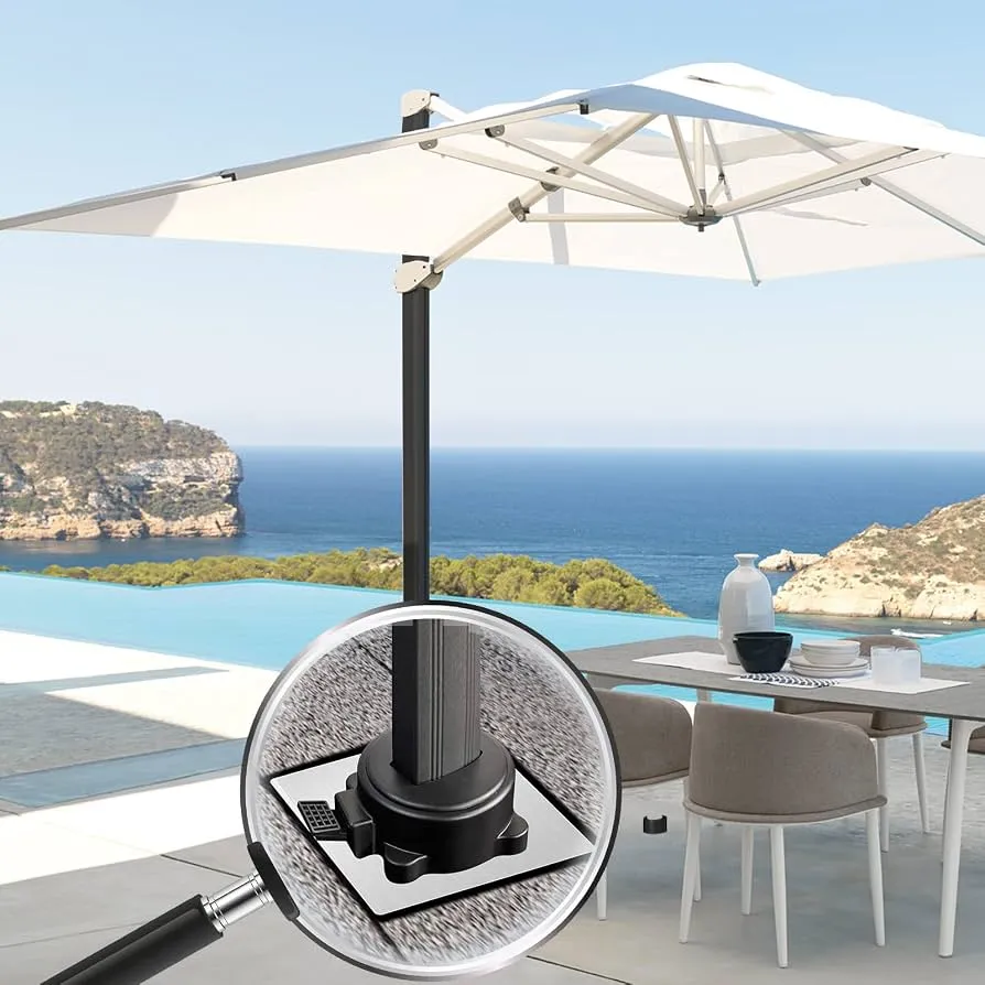 Custom umbrella base and anchoring system options