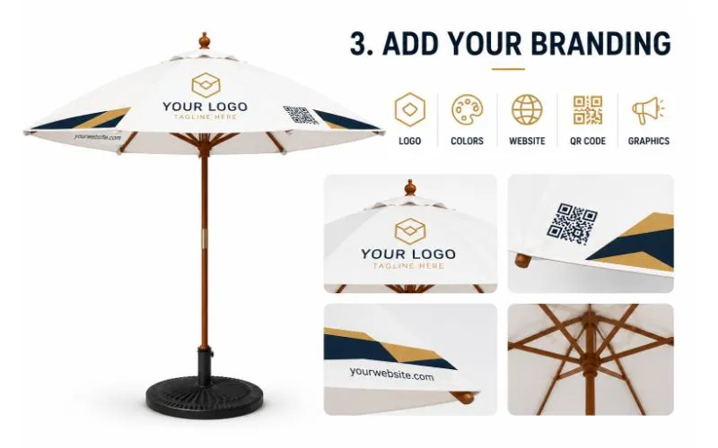 Custom umbrella branded packaging and container loading