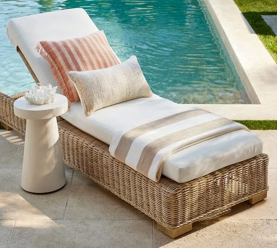 Custom chaise lounge chair — reclining poolside lounger
