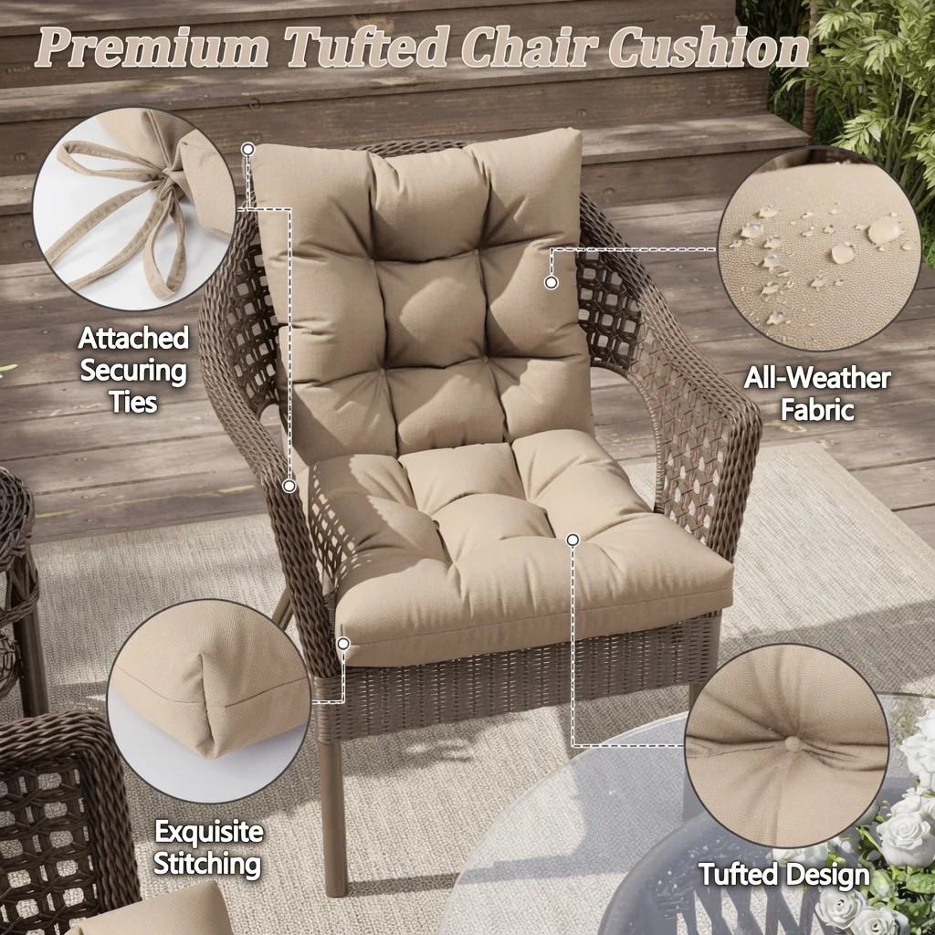 Custom patio chair cushion and upholstery options