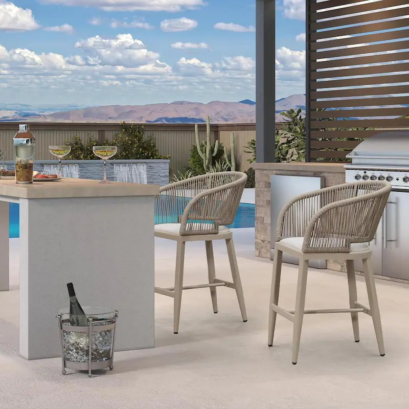 Custom patio bar stool — aluminium outdoor bar seating