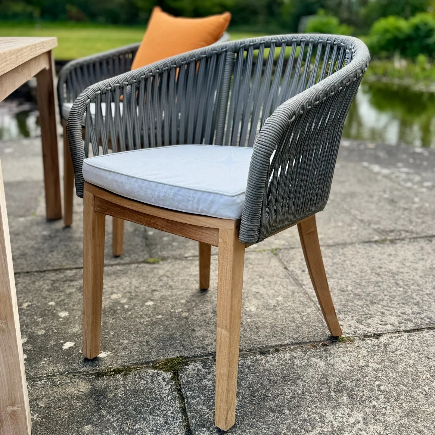 Custom patio dining chair — stackable outdoor dining