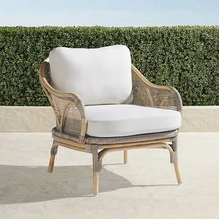Custom wicker accent chair — hand-woven outdoor seating
