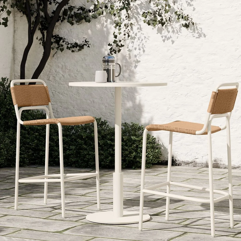 Patio bar set — outdoor aluminum bar with storage