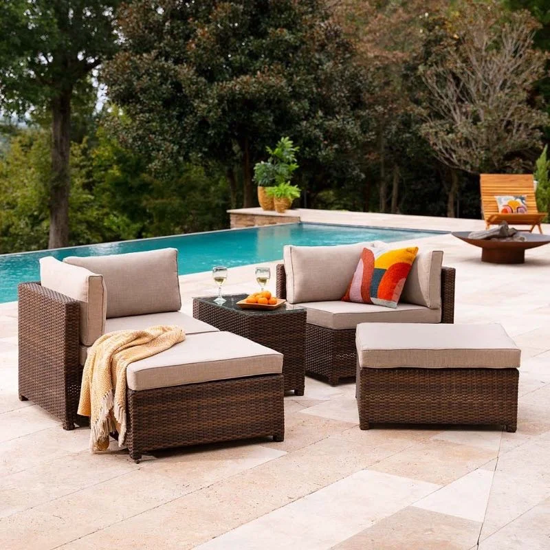Patio conversation set — deep-seating outdoor sofa collection