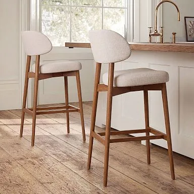 4-leg wood contract bar stool with mortise-and-tenon joinery