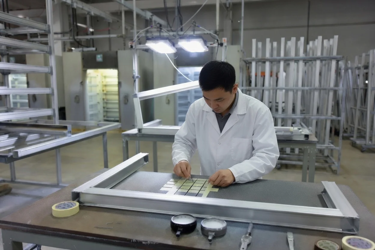 Check surface treatment and powder-coating adhesion on outdoor furniture