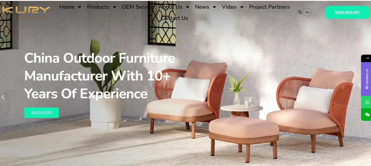Kury Outdoor Furniture aluminium and rope OEM, Shunde, Foshan