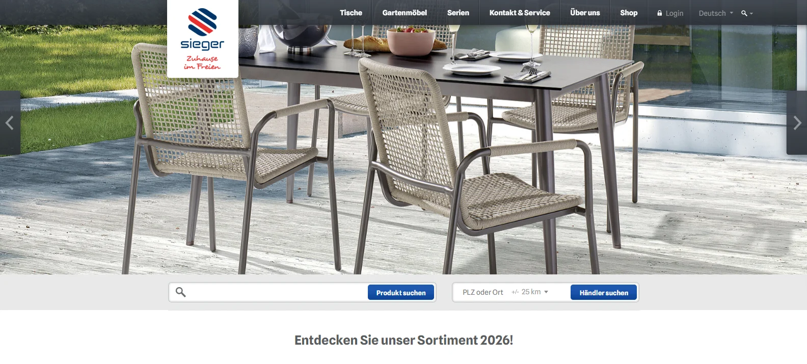 SIEGER GmbH German-made garden furniture and tabletops from Lichtenau, Baden