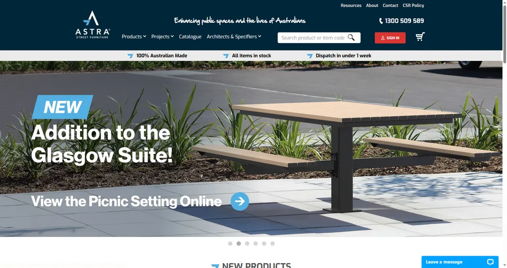 Astra Street Furniture commercial street and urban furniture