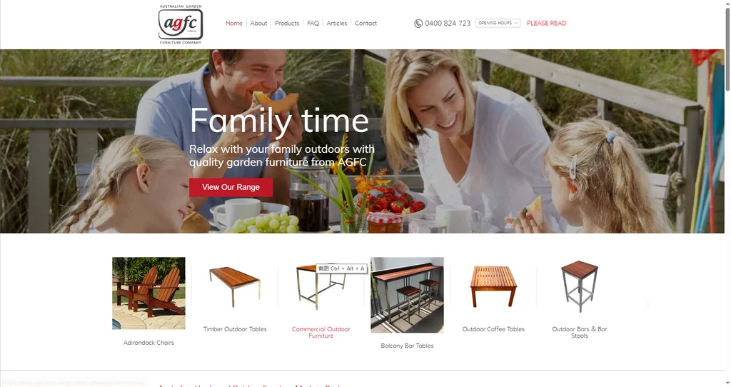 Australian Garden Furniture Company heavy-duty timber outdoor furniture