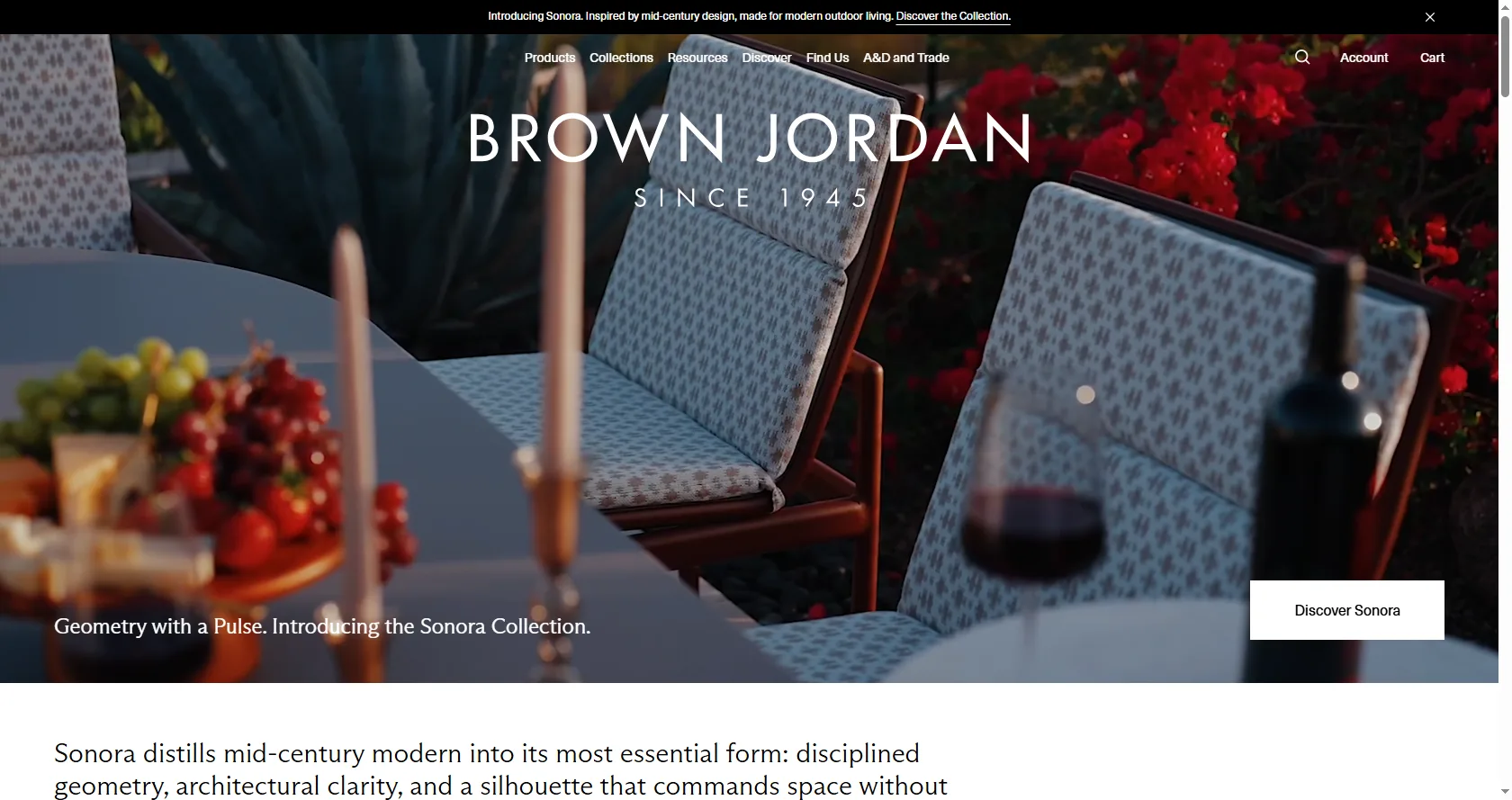 Brown Jordan luxury outdoor furniture with powder-coated aluminum frames