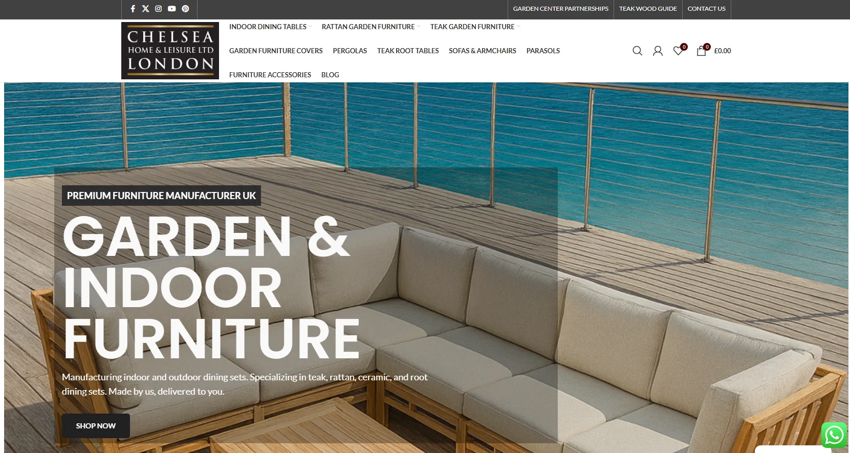 Chelsea Home and Leisure premium teak mixed-material outdoor furniture UK