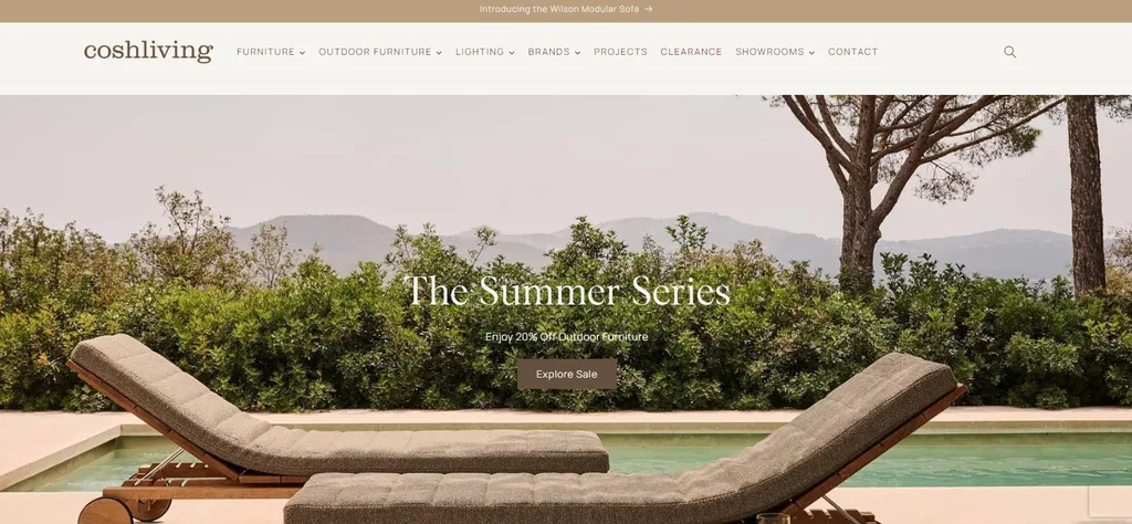 Cosh Living outdoor furniture showroom collections
