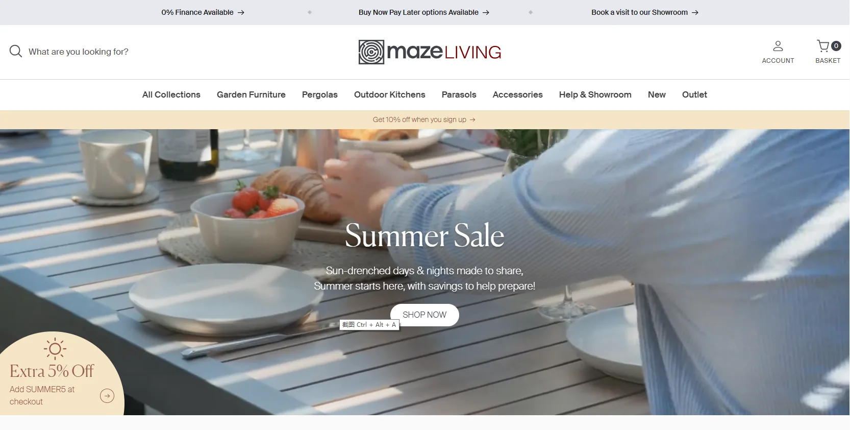 Maze Living outdoor furniture trade hospitality supplier UK