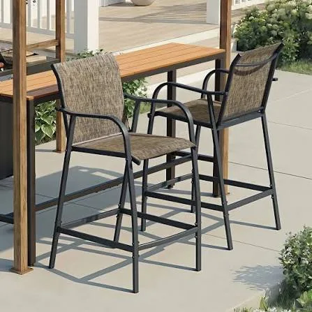 Outdoor corrosion-resistant bar stool in 6061 aluminum with 316 stainless hardware