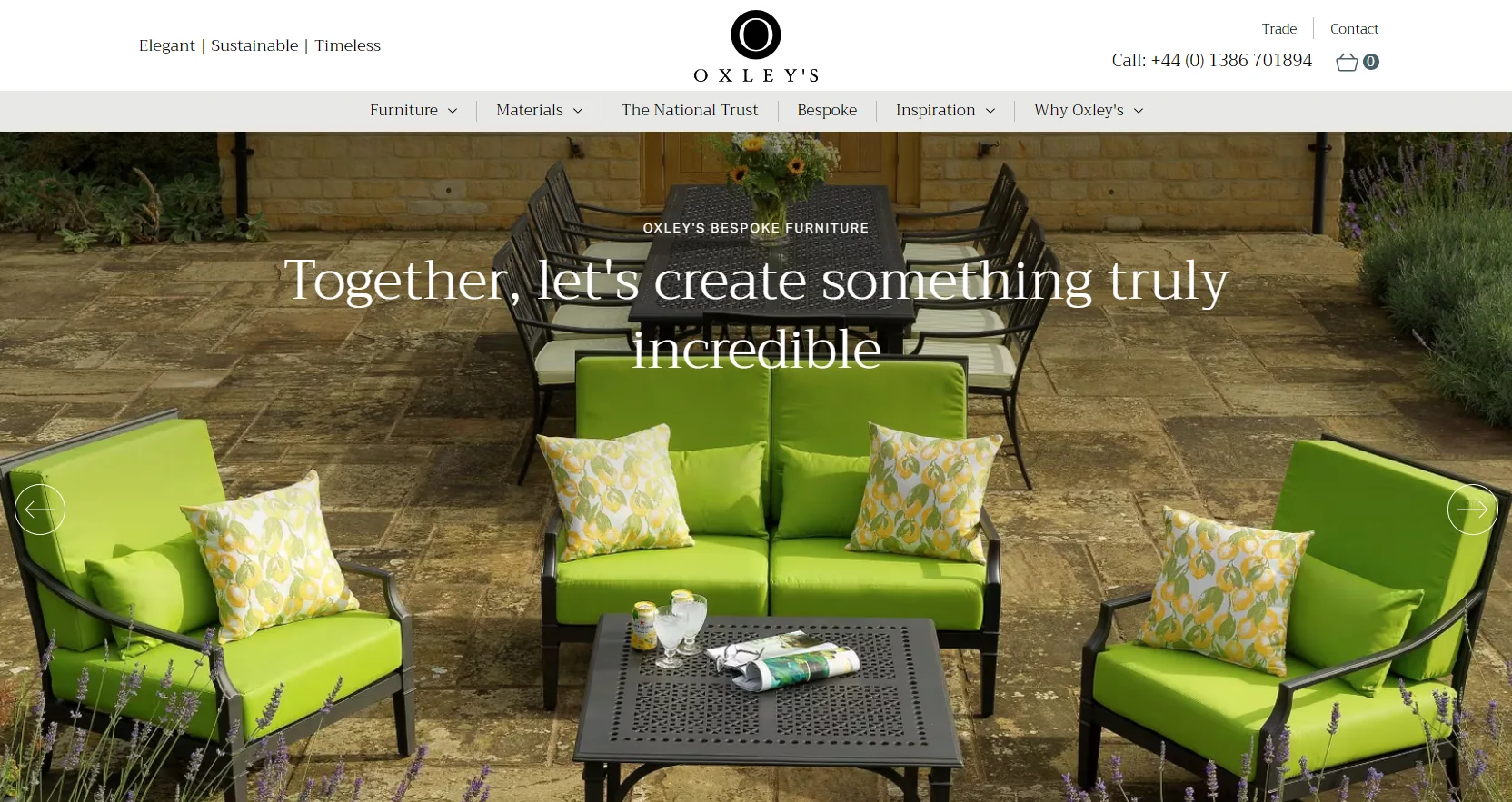 Oxley outdoor furniture manufacturer UK bespoke Cotswolds workshop