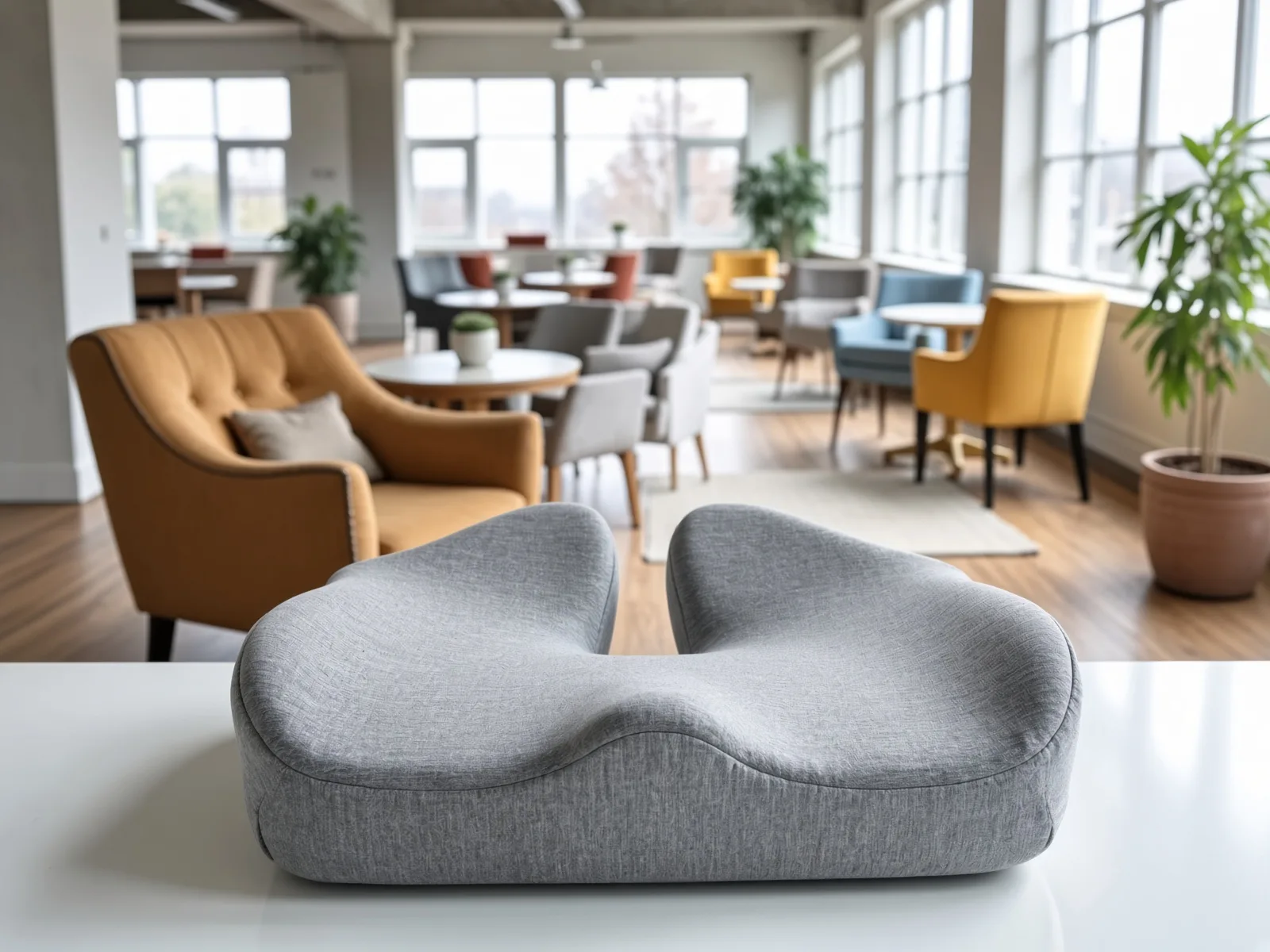Quick-dry molded foam seat cushion displayed in a furniture showroom