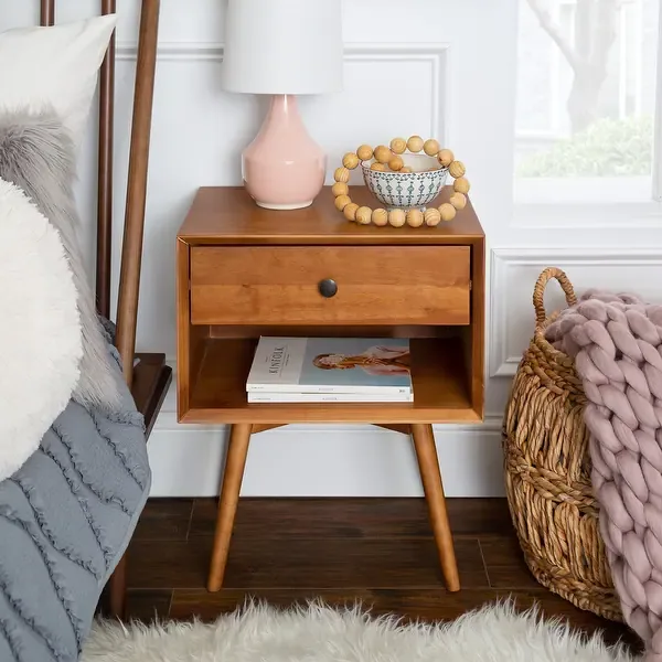 Single-drawer modern box nightstand