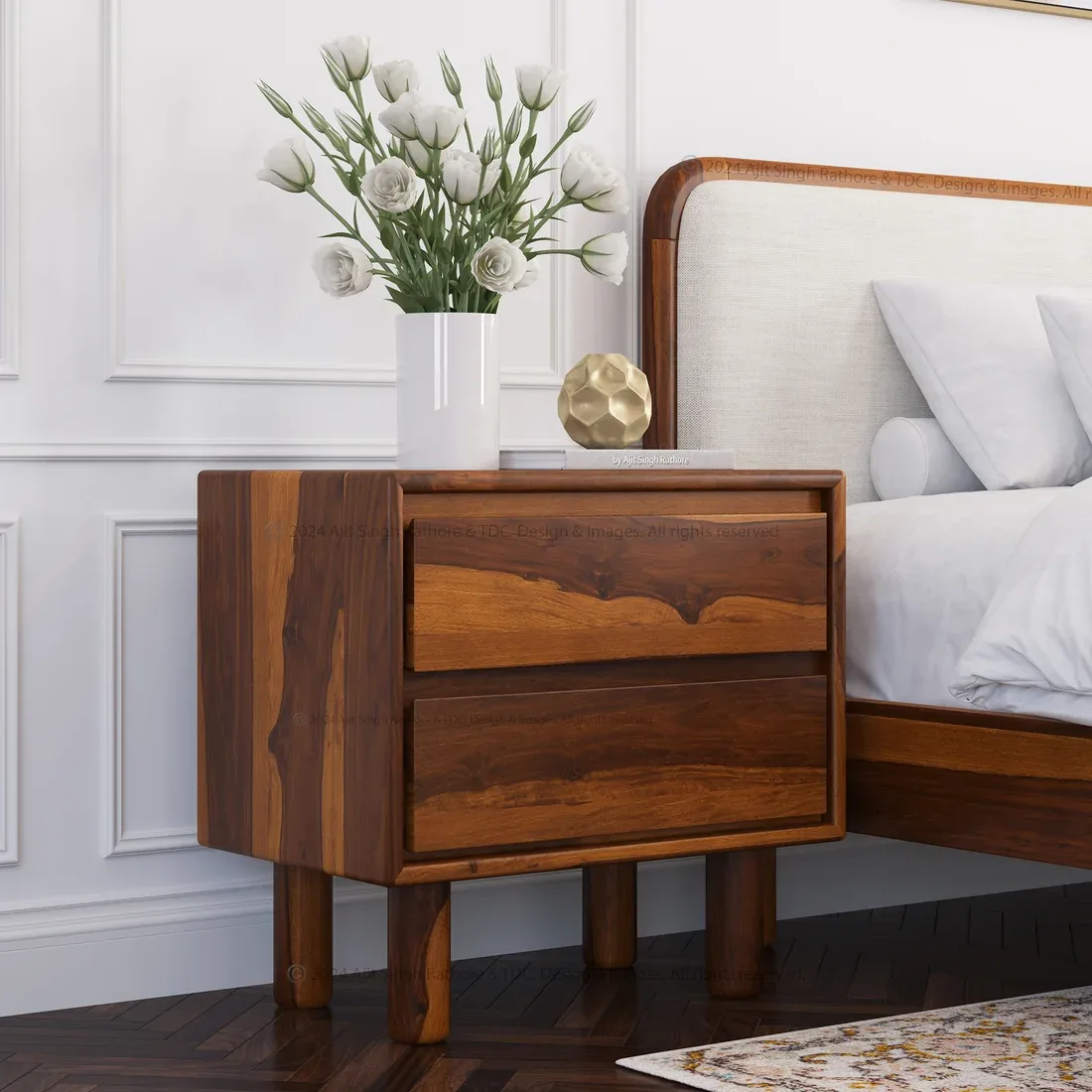 Solid-wood premium nightstand
