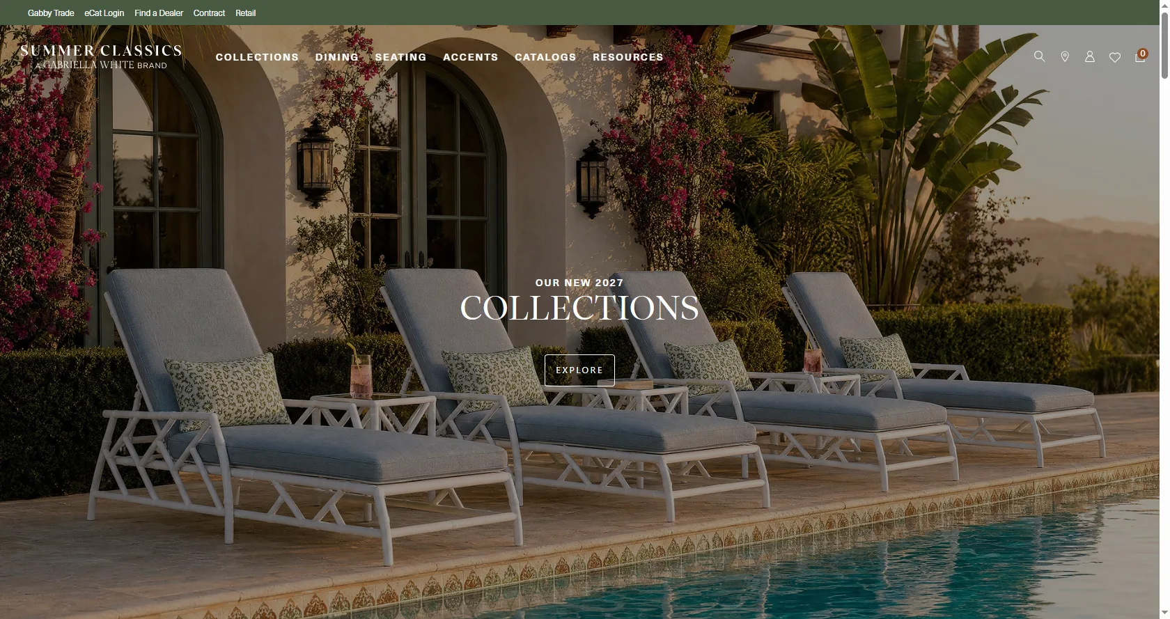 Summer Classics luxury outdoor material palette with teak wicker and aluminum