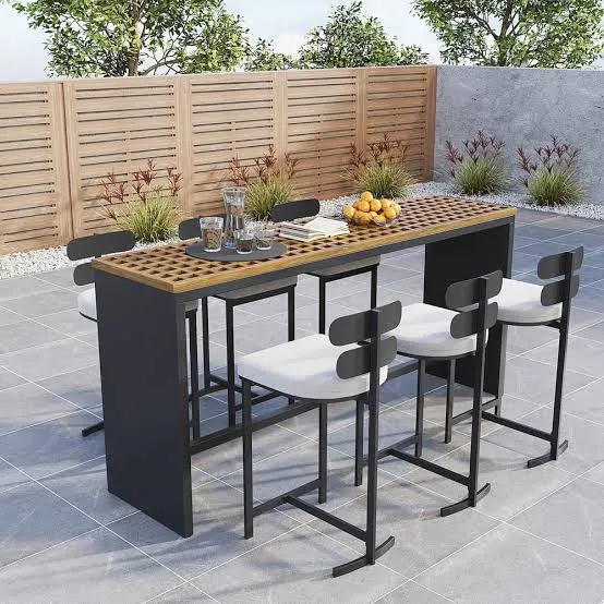 Outdoor dining tables and bar sets
