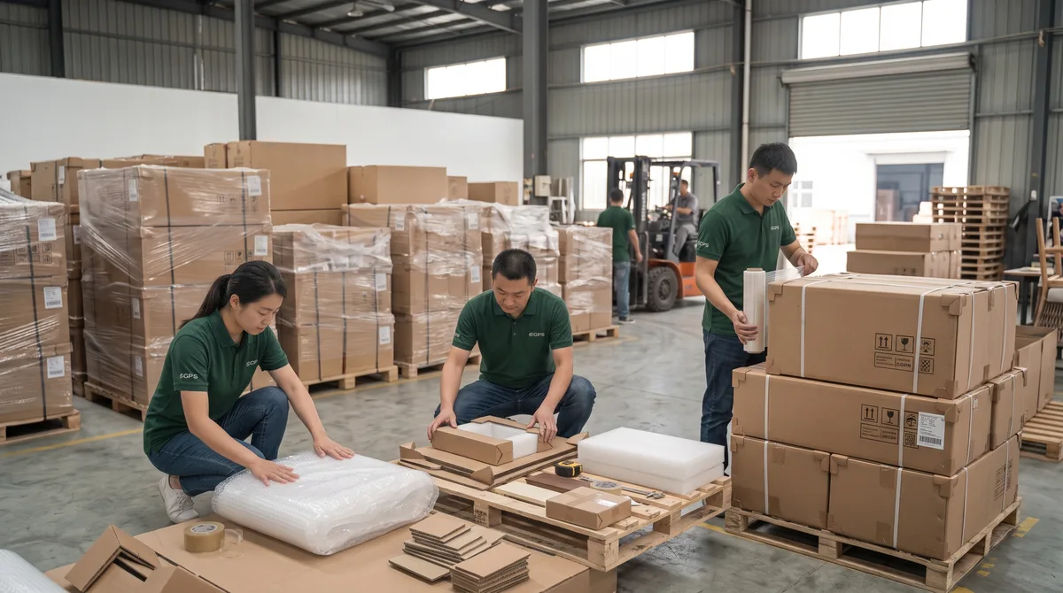 Courtyard furniture packed to a retail and e-commerce channel specification