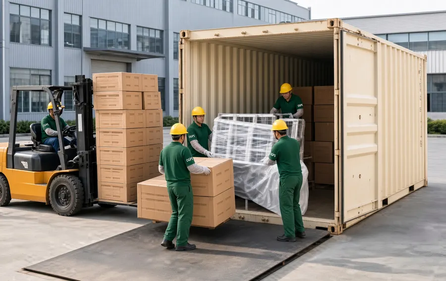 Inside the OGPSGroup factory — container loading of packed products