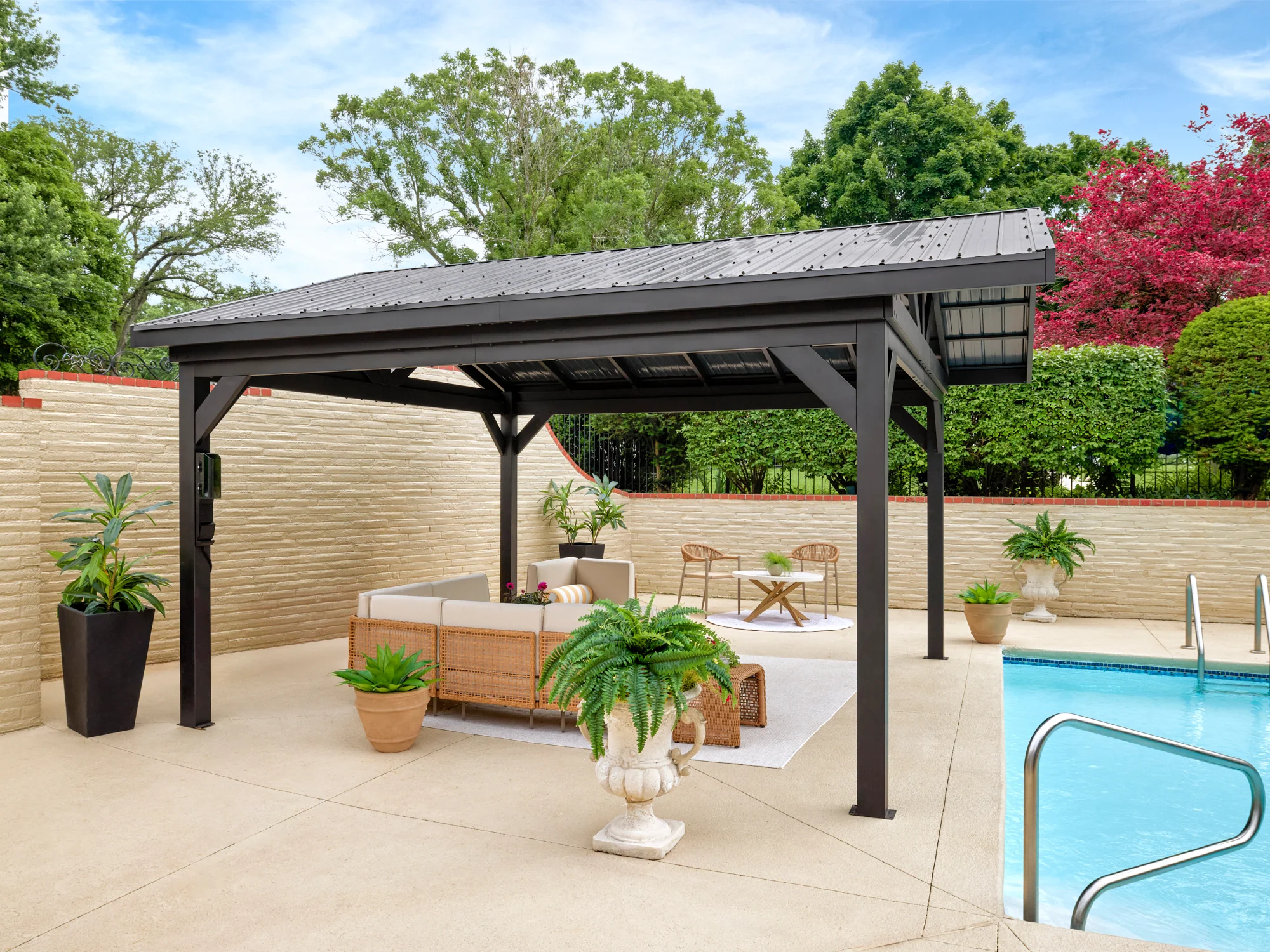 Aluminium pergolas, gazebos and canopy frames — outdoor shade structures