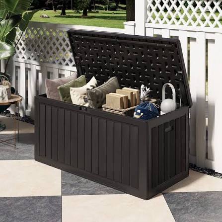 Outdoor storage and side — side tables and storage boxes in aluminum and poly rattan