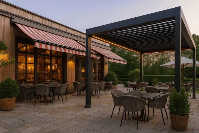 Shade pergola and umbrella base program