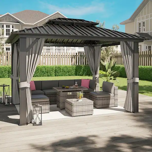 Custom hardtop gazebo — octagonal outdoor garden structure