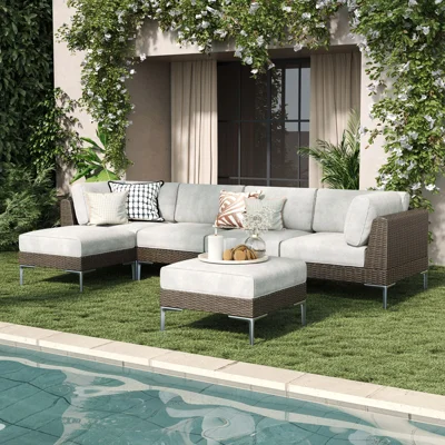 Custom deep-seating patio sofa for resorts and lounges