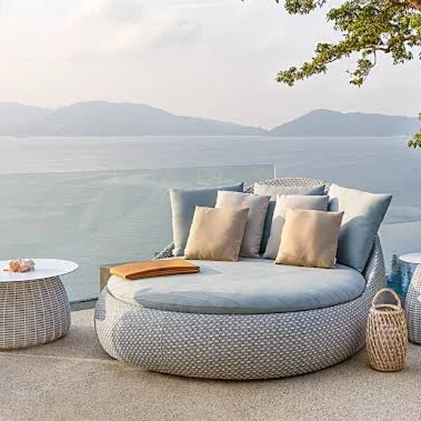 Custom outdoor daybed — resort poolside canopy lounger
