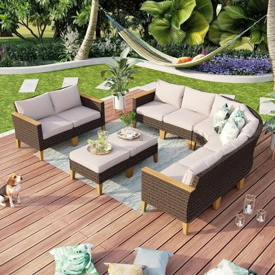Custom sectional patio sofa — modular outdoor seating